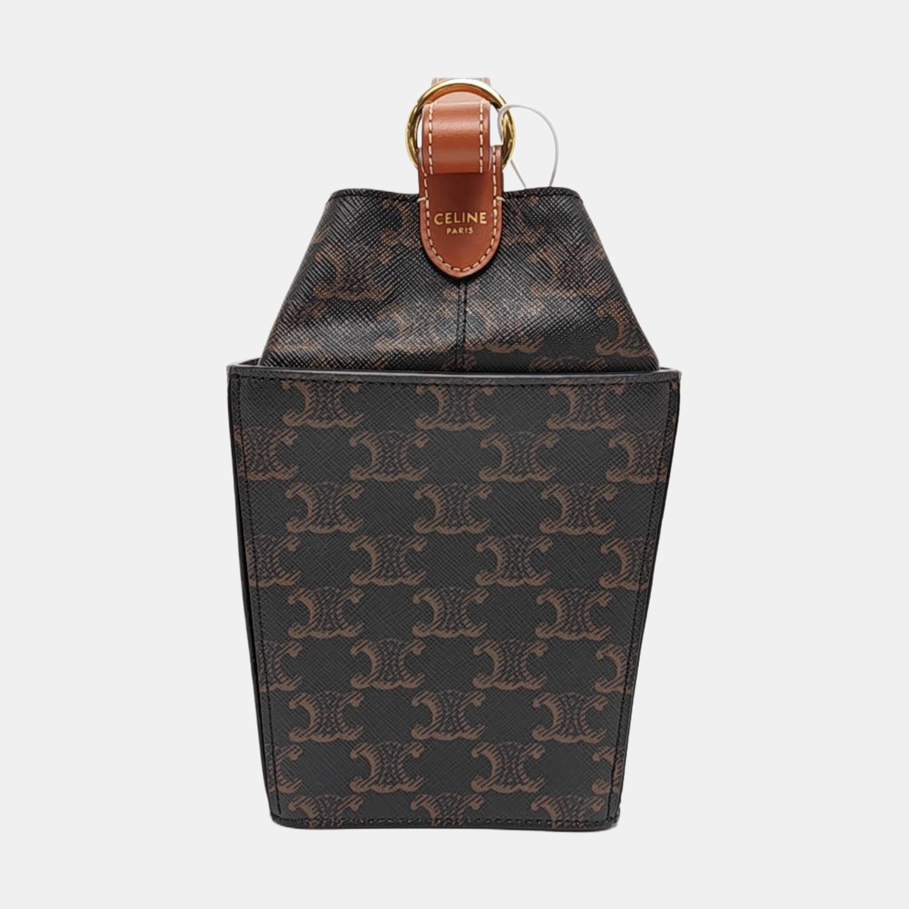 Coated Canvas Bucket Bag Brown