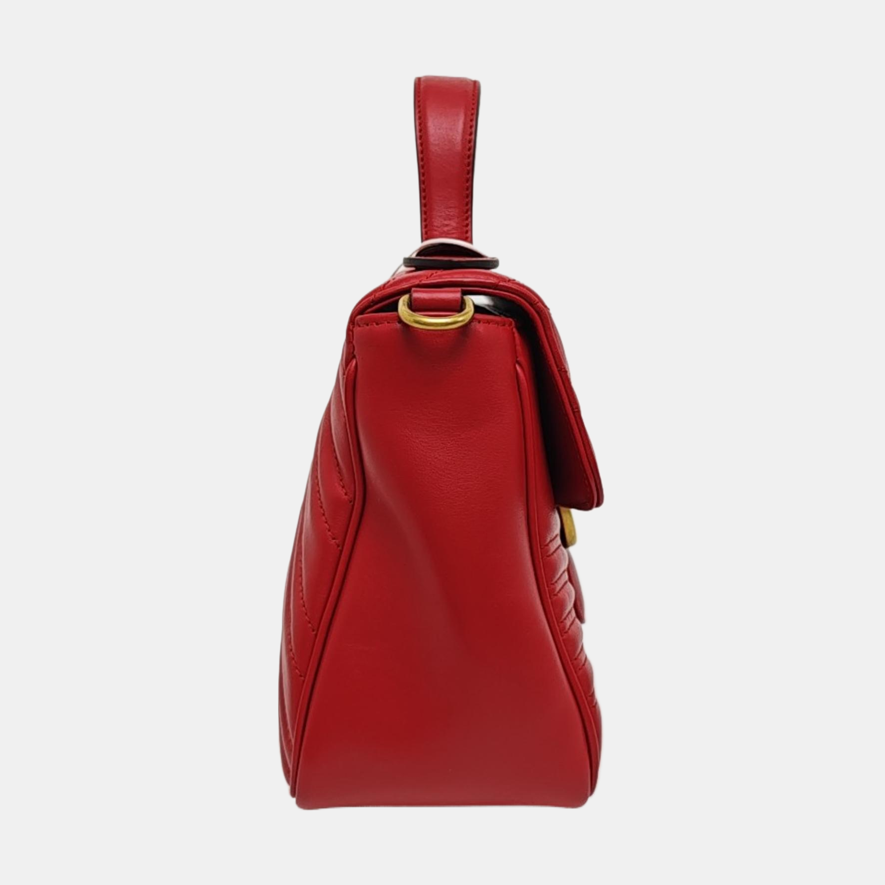 GG Marmont Small Quilted Calfskin Red