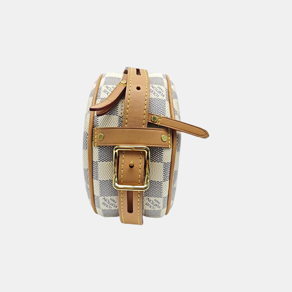 BOITE CHAPEAU PM Damier Azur Coated Canvas White