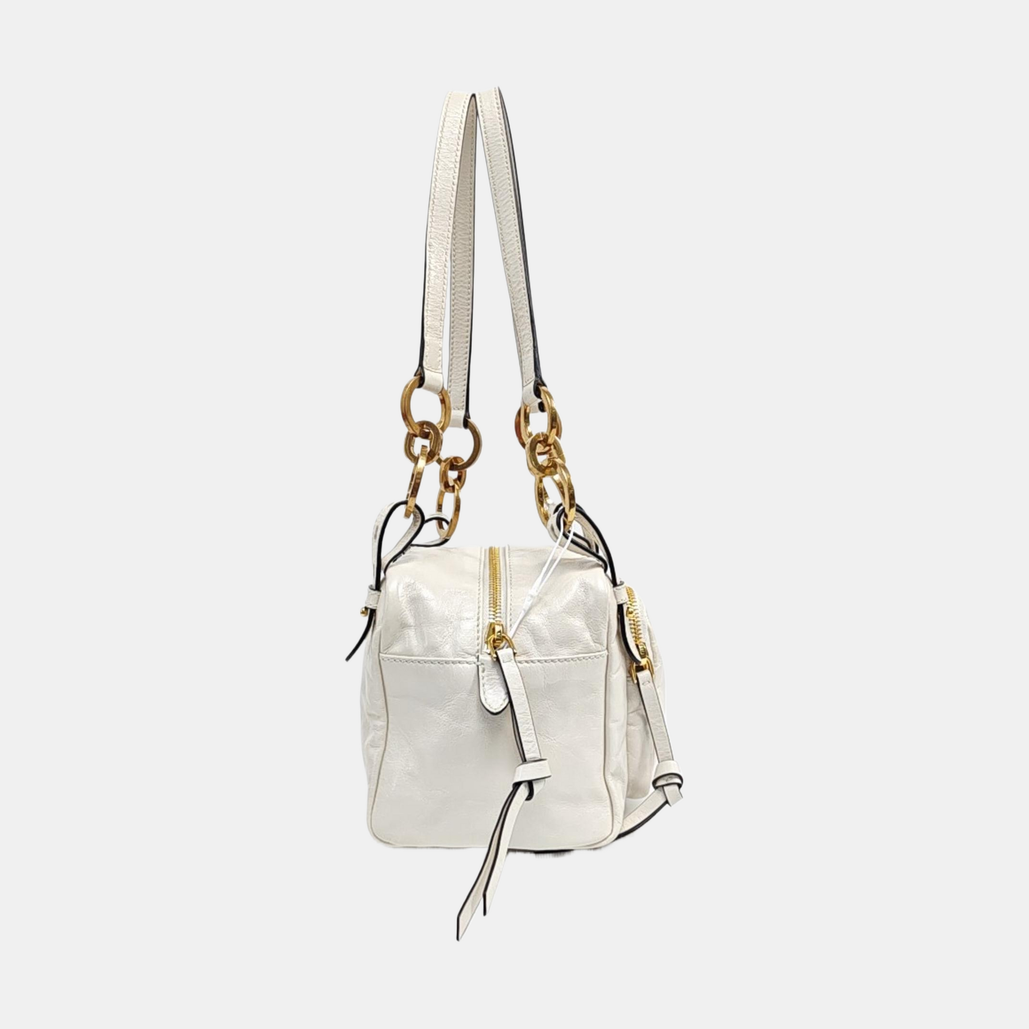 Dangle Mini Calfskin White