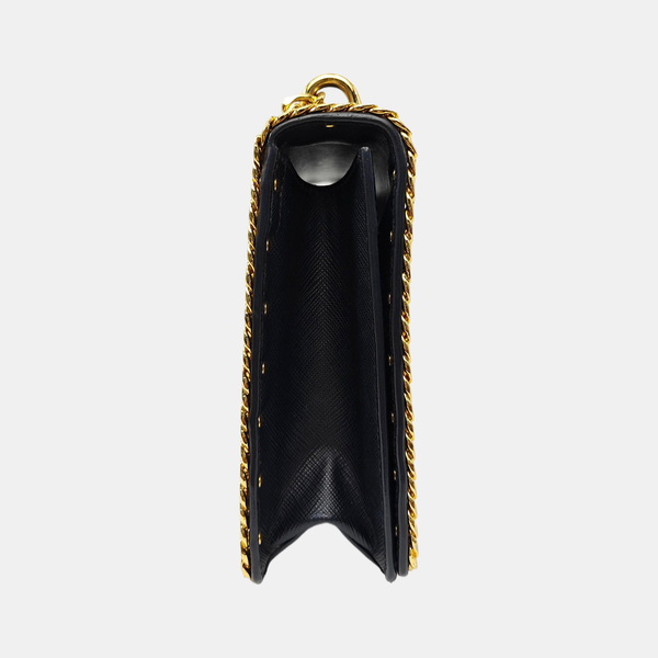 Saffiano Calfskin Shoulder Bag Black