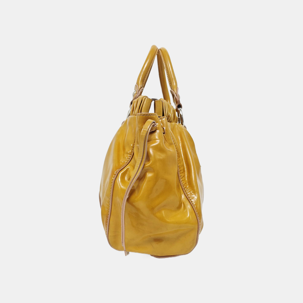 Calfskin Top Handle Bag Yellow