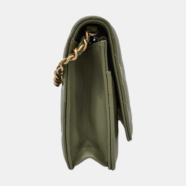 WOC Quilted Lambskin Green