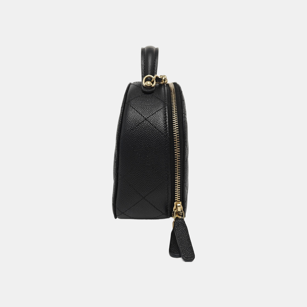 Quilted Grained Calfskin Black