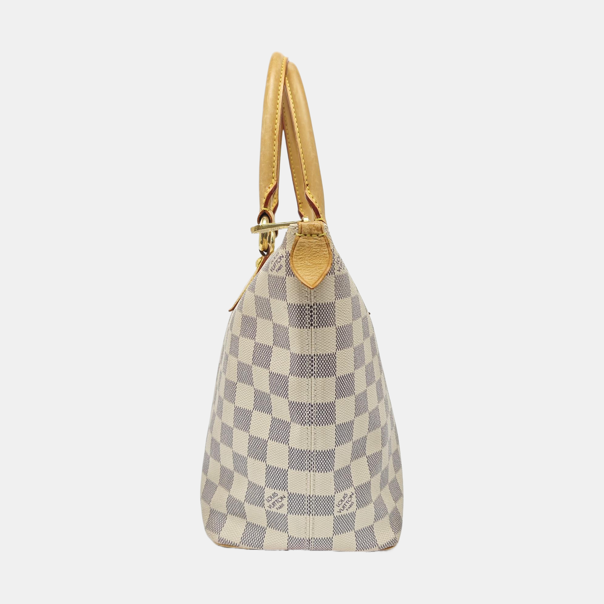 SALEYA PM Damier Azur Coated Canvas White