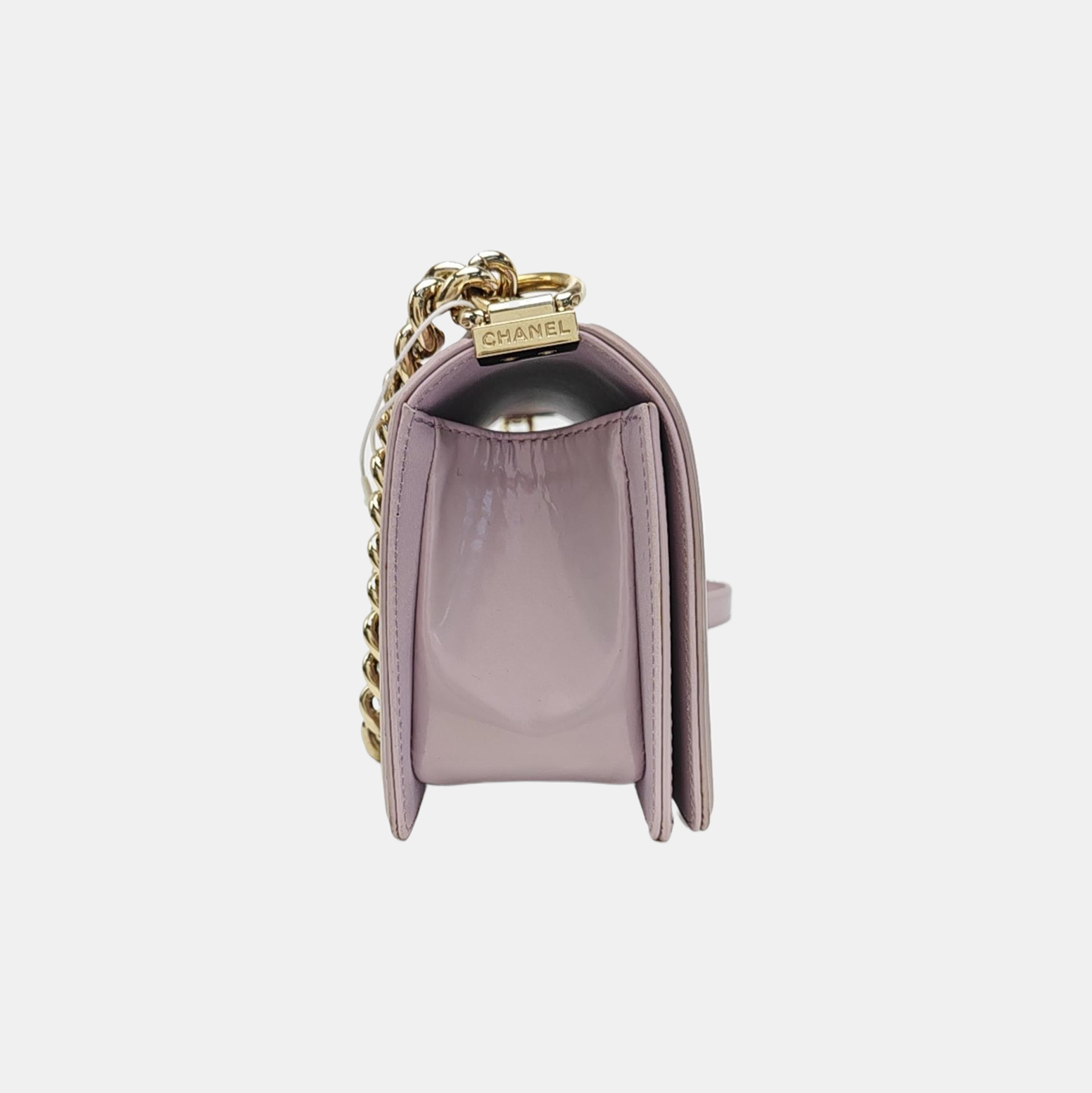 BOY CHANEL Small Quilted Patent Leather Purple