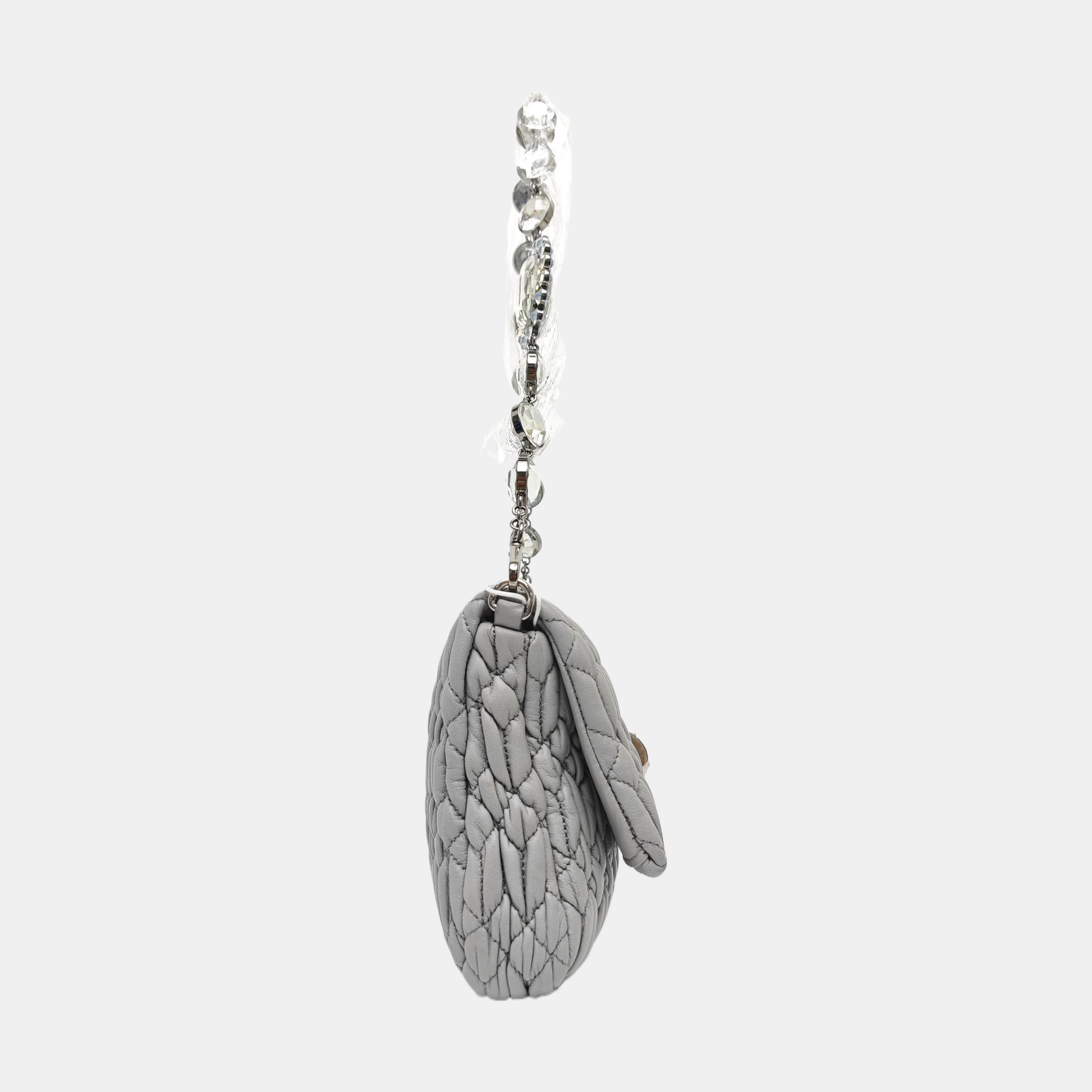 Crystal Quilted Lambskin Gray