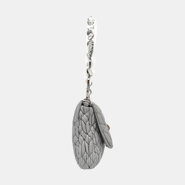 Crystal Quilted Lambskin Gray