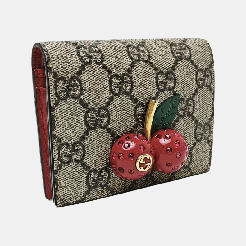 GG Supreme Monogram Coated Canvas Gray Wallet