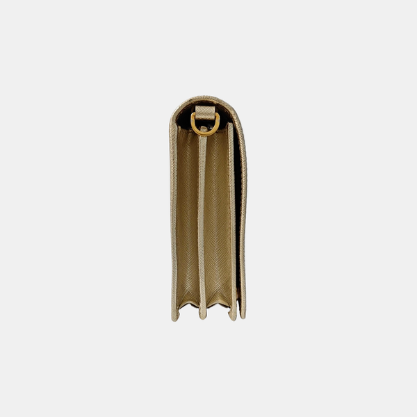 Saffiano Calfskin Shoulder Bag Gold