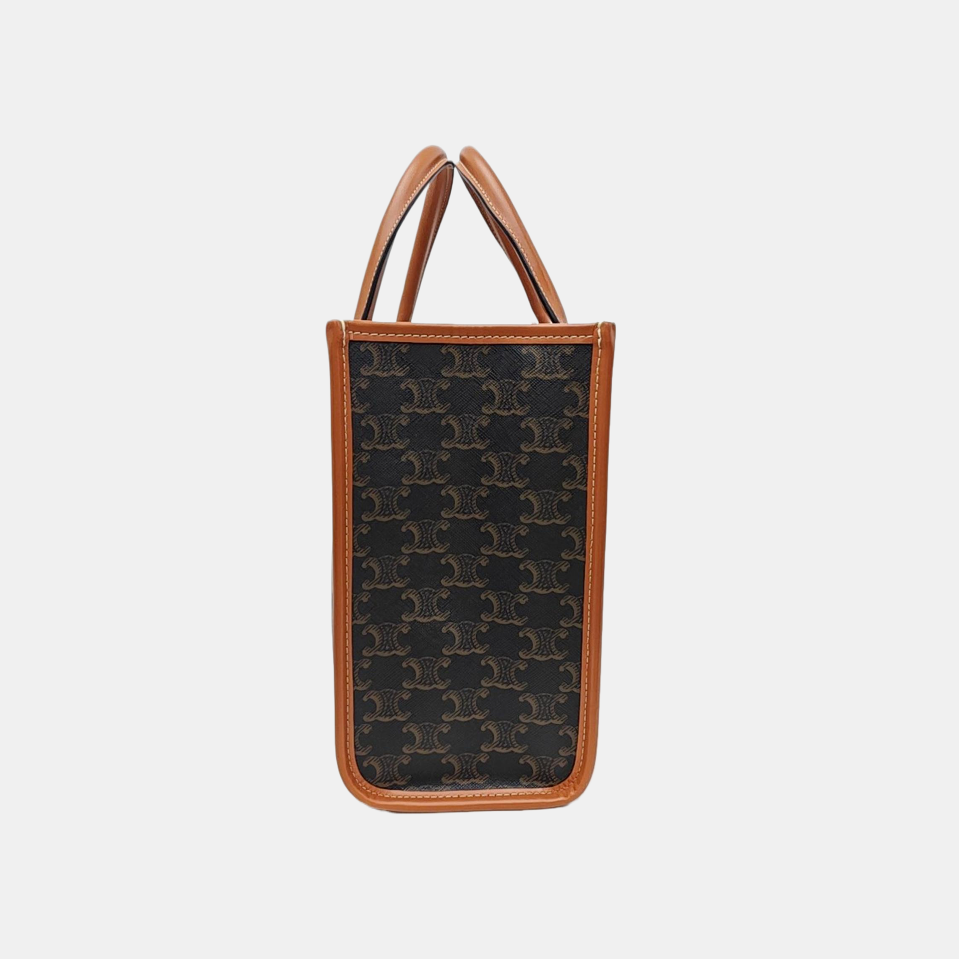 Coated Canvas Tote Bag Brown