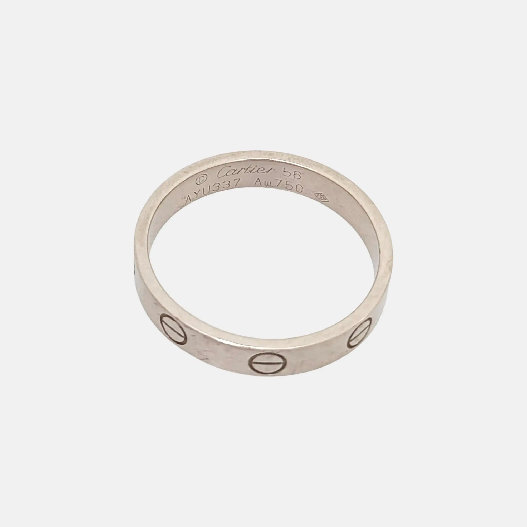 LOVE 18k White Gold Silver Ring EU 56