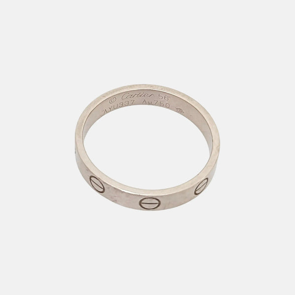 LOVE 18k White Gold Silver Ring EU 56