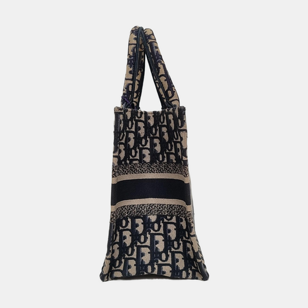 Book Tote Small Oblique Canvas Blue