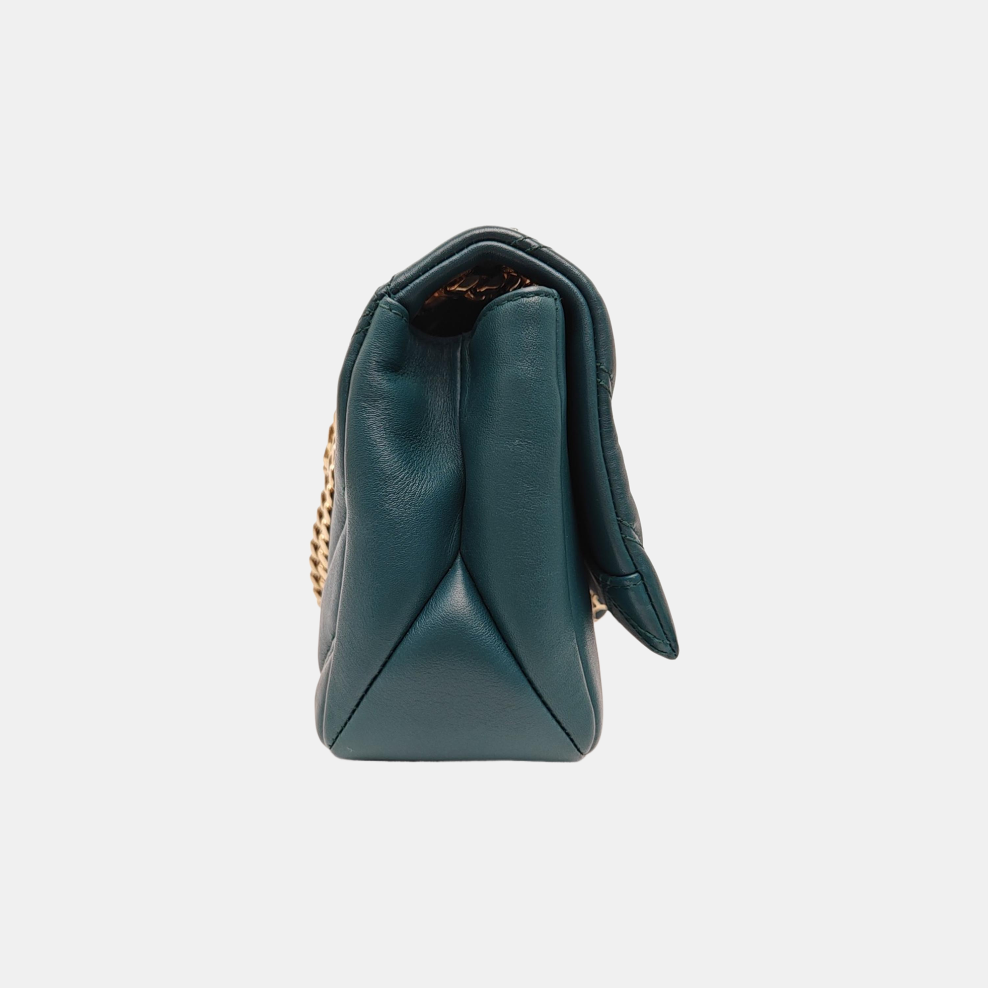 SERPENTI CABOCHON Small Quilted Lambskin Green