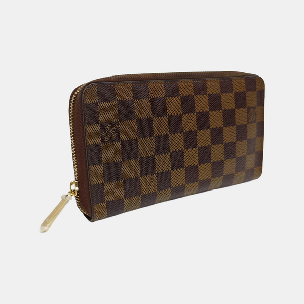 ZIPPY Damier Ebene Coated Canvas Brown Wallet