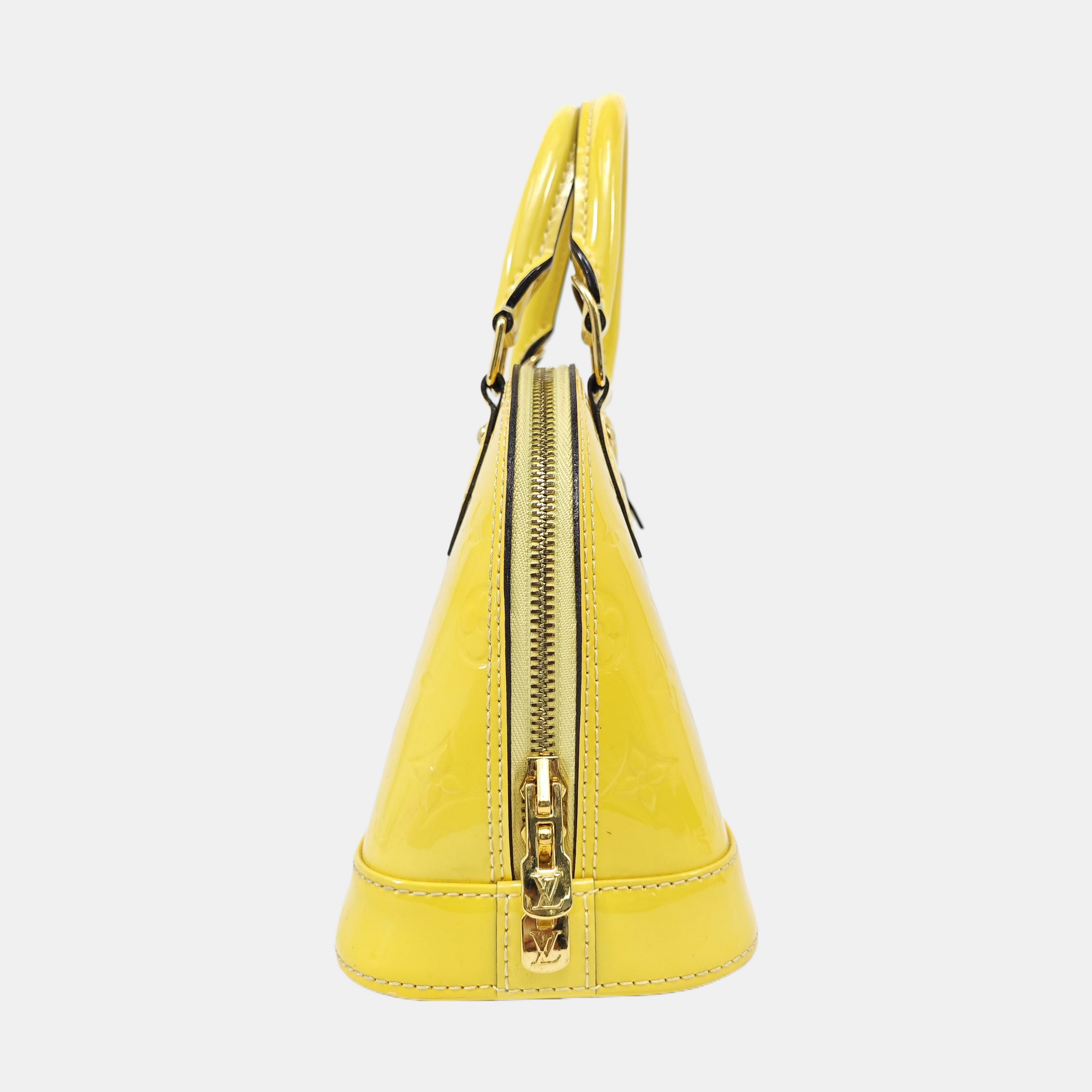 ALMA BB Monogram Patent Leather Yellow