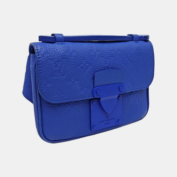 S LOCK Monogram Calfskin Blue