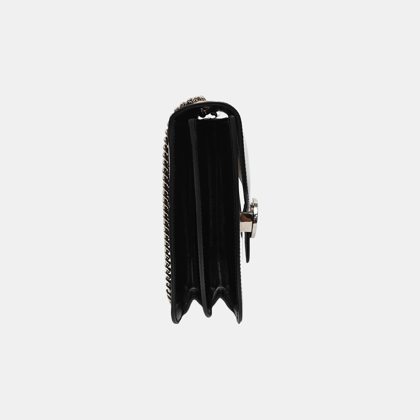 G entrelazada de charol negro grande