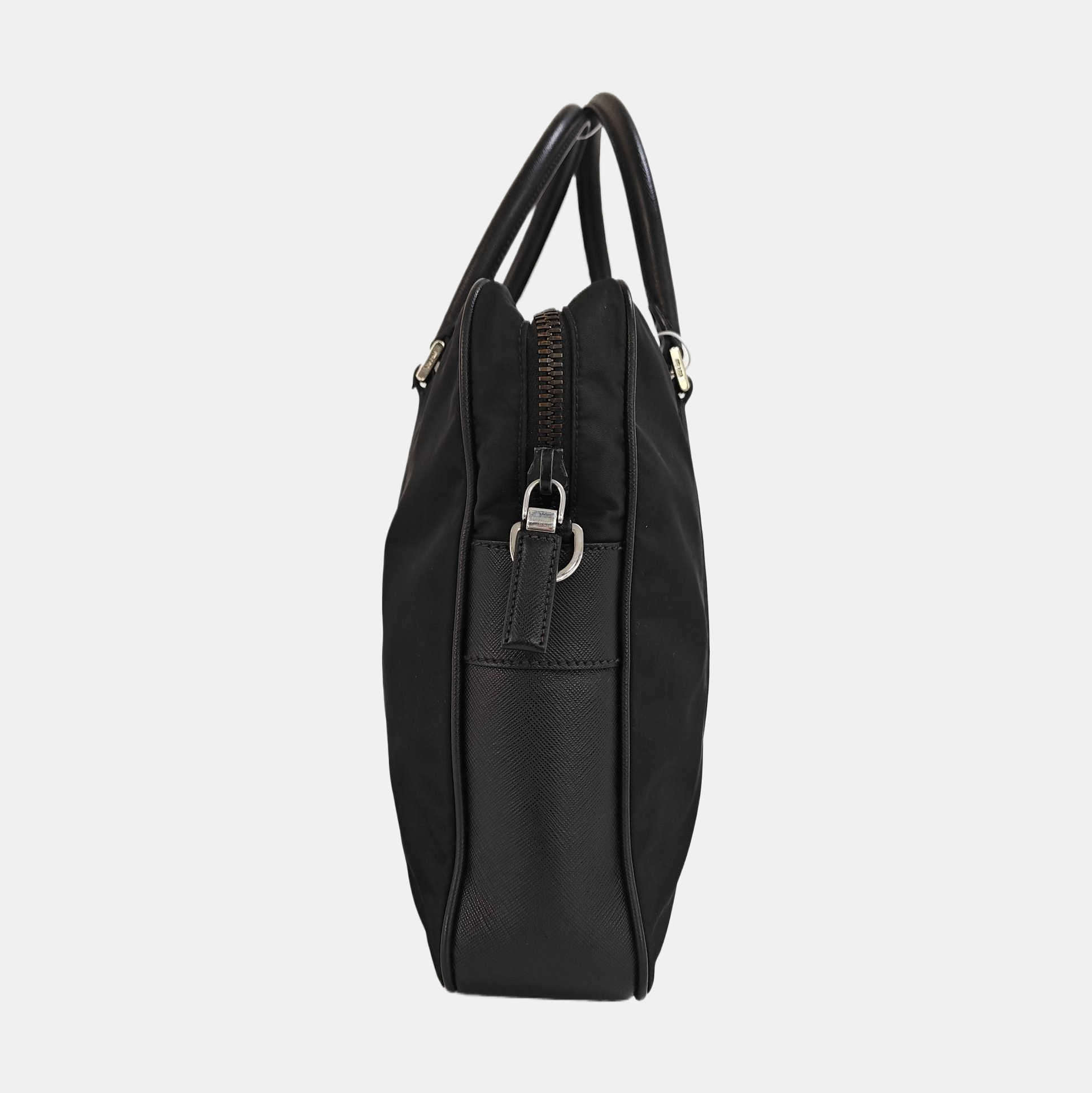 Nylon Top Handle Bag Black