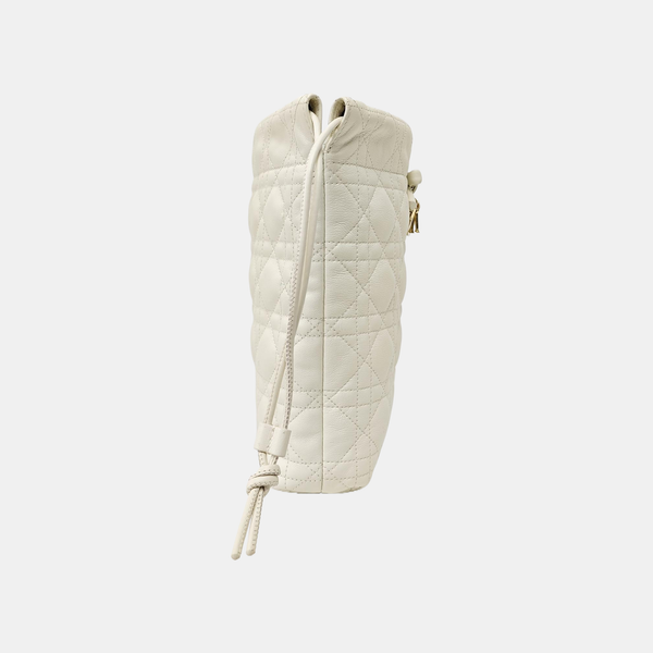 Cannage Lambskin Shoulder Bag Mini White