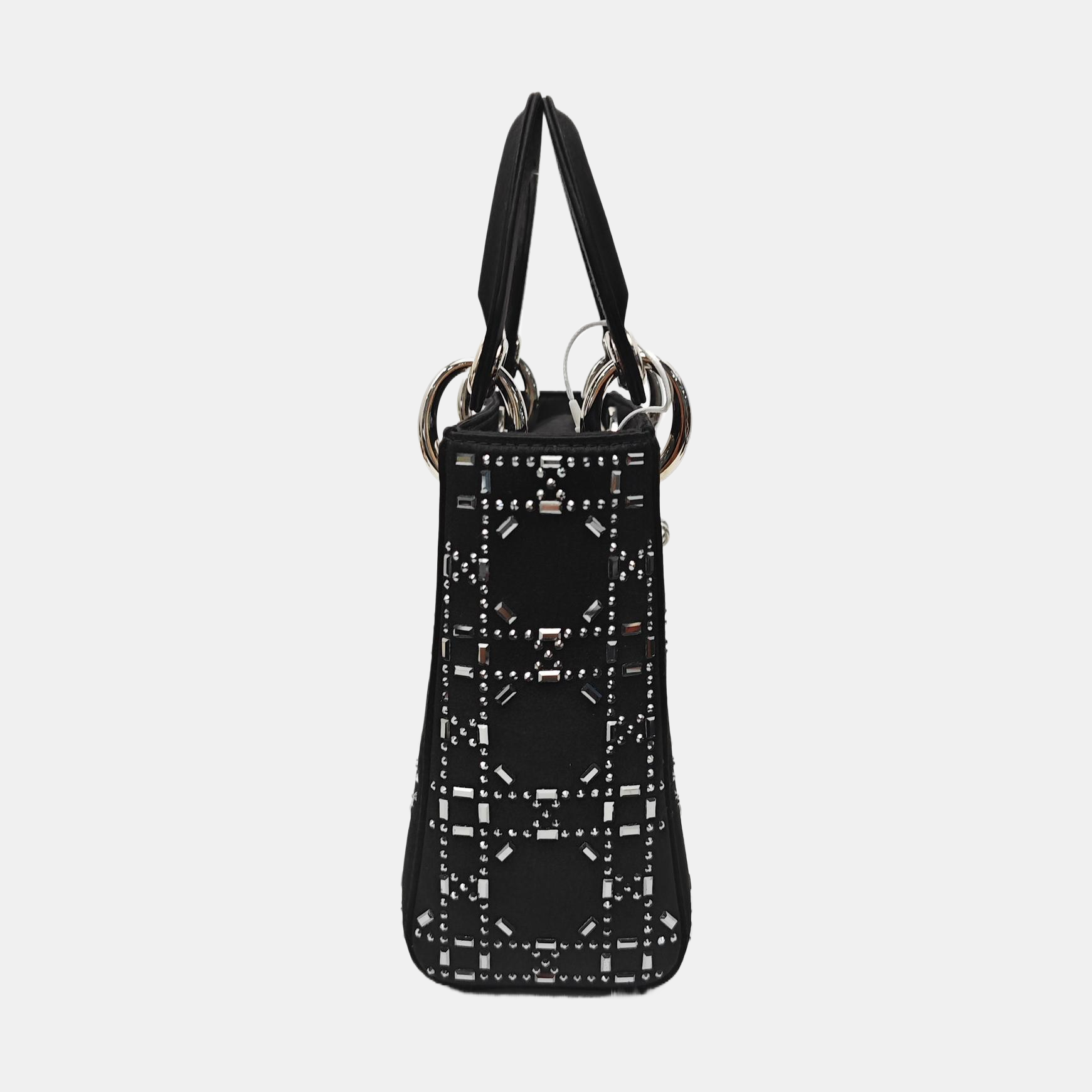 Lady Dior Mini Cannage Silk Satin Black