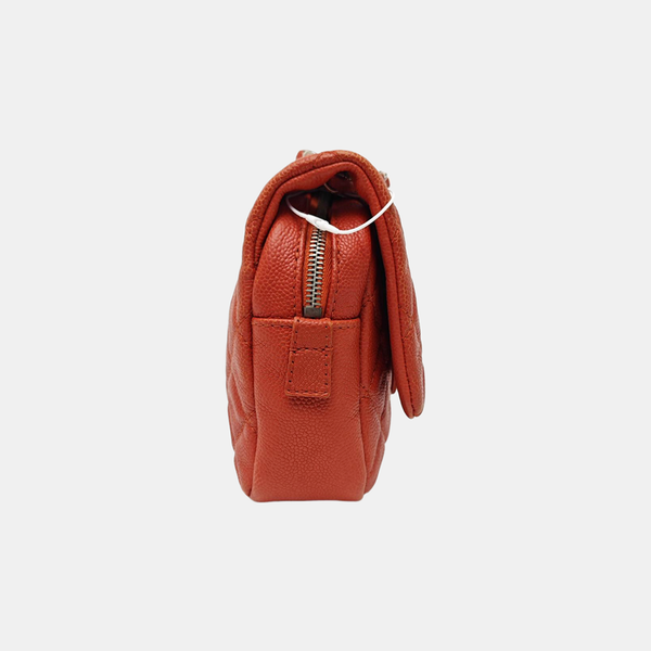 COCO SPORRAN Quilted Grained Calfskin Orange