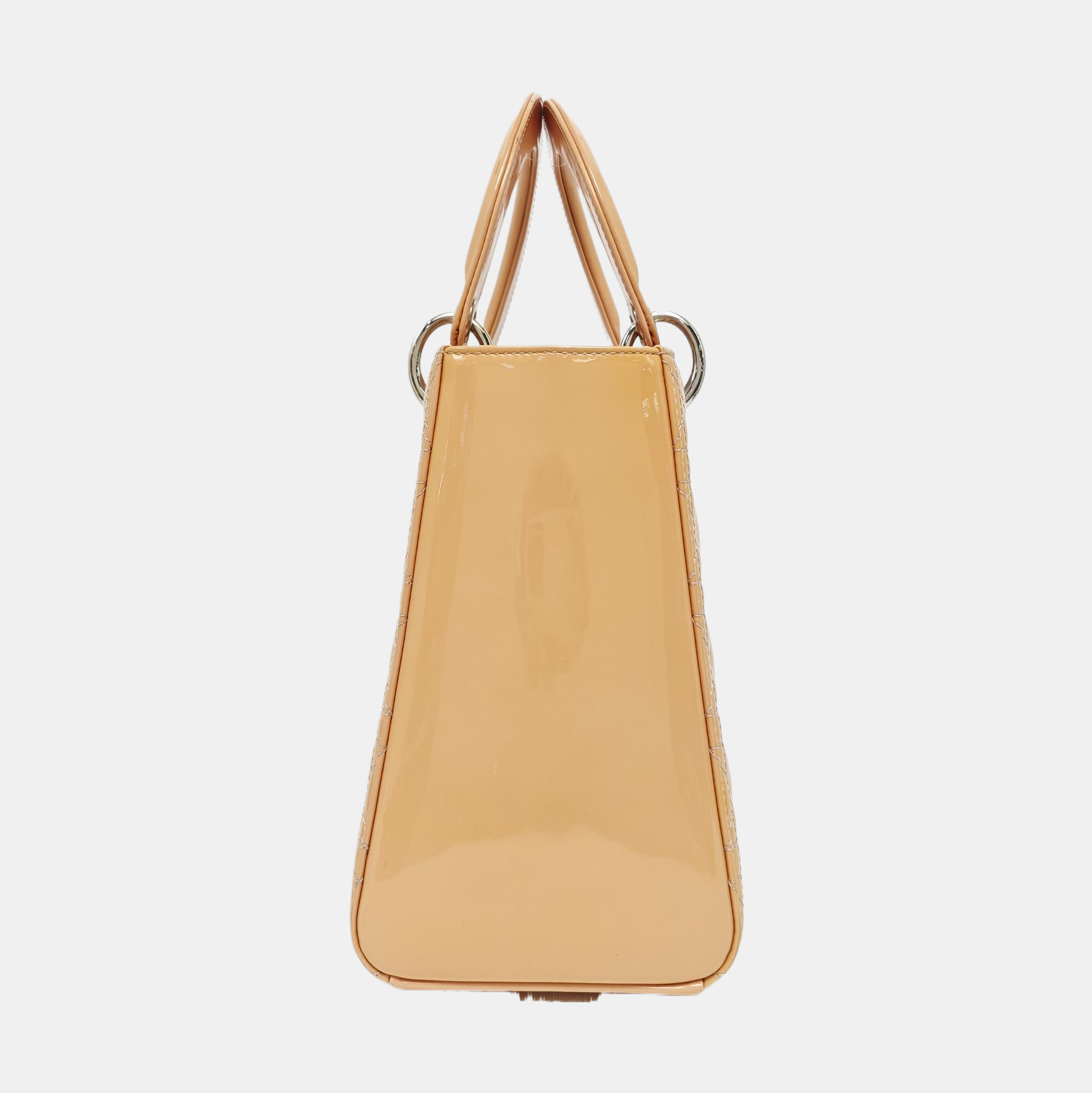 Lady Dior Medium Cannage Patent Leather Beige