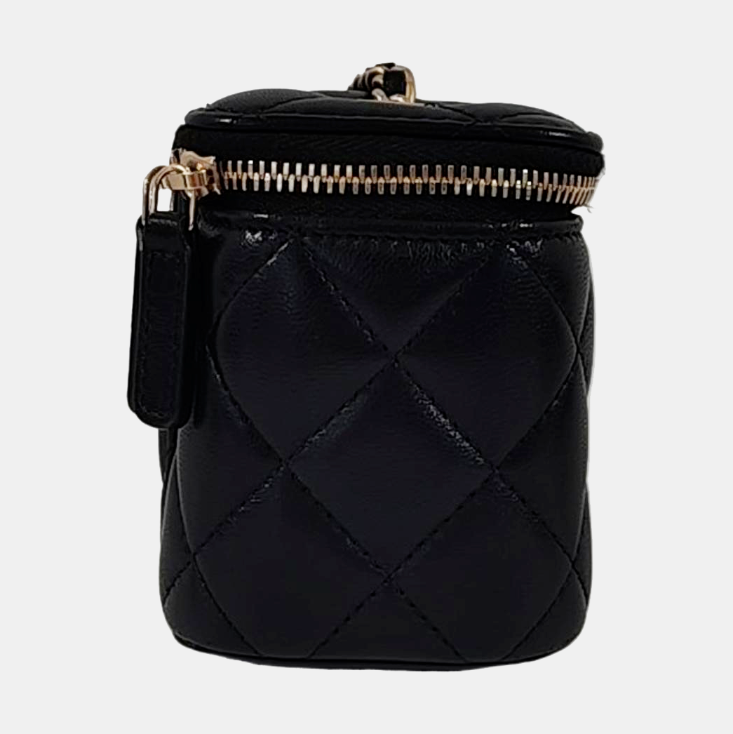 Authenticated pre-owned  VANITY CASE Small Quilted Lambskin Black - Shoulder Bag at Looply