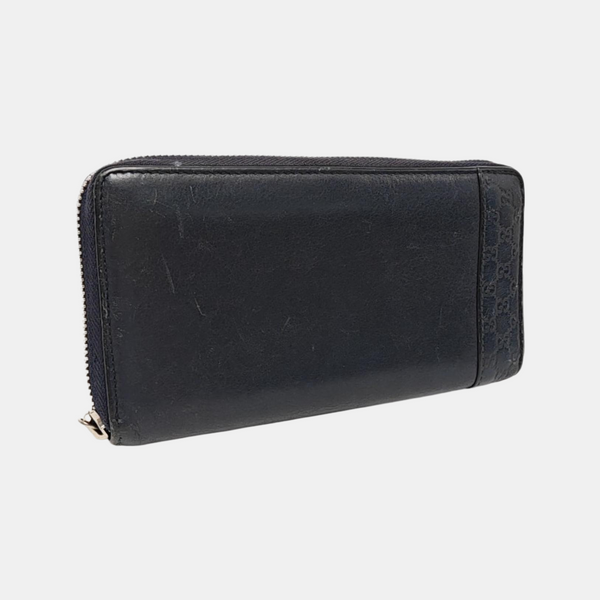Ligne Shima Monogram Calfskin Blue Wallet