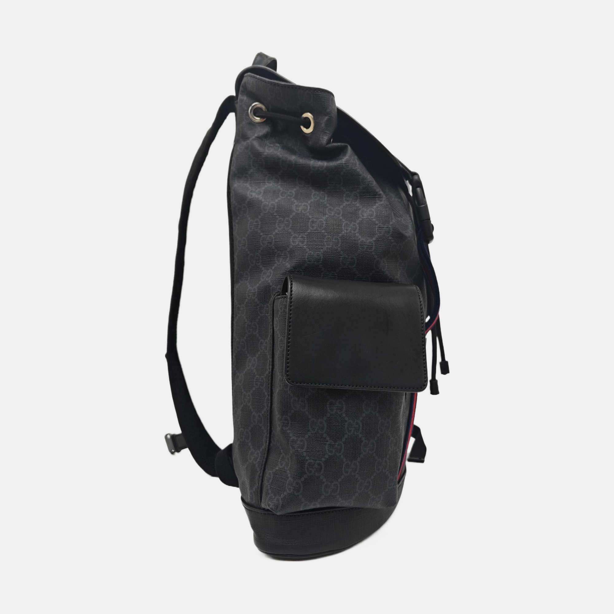 GG Supreme Monogram Coated Canvas Gray