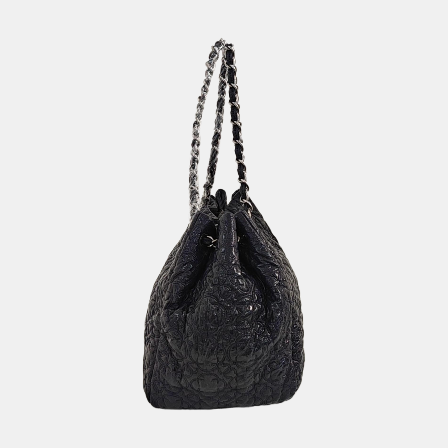 Quilted Calfskin Top Handle Bag Blue
