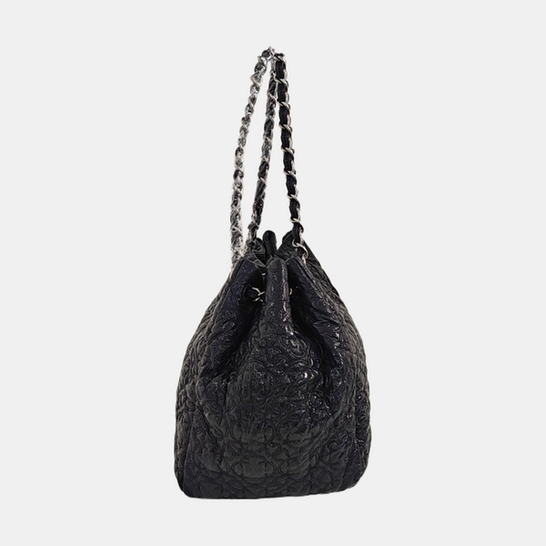 Quilted Calfskin Top Handle Bag Blue