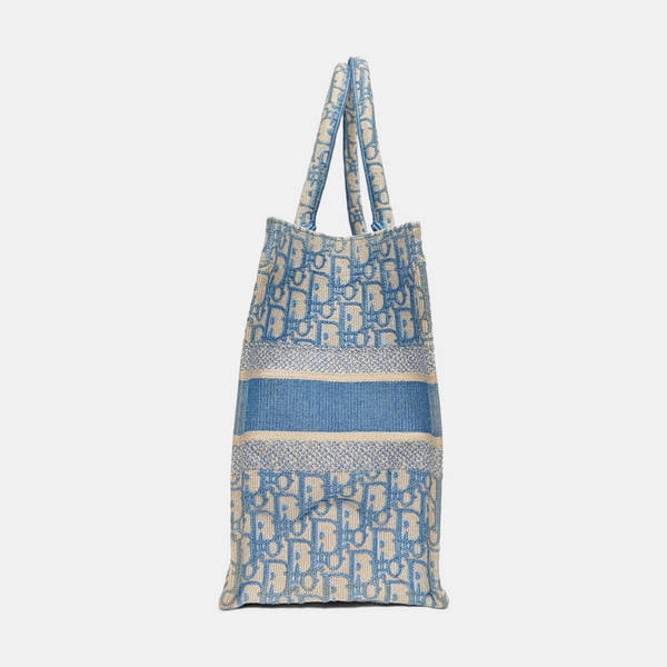Book Tote Medium Oblique Canvas Blue