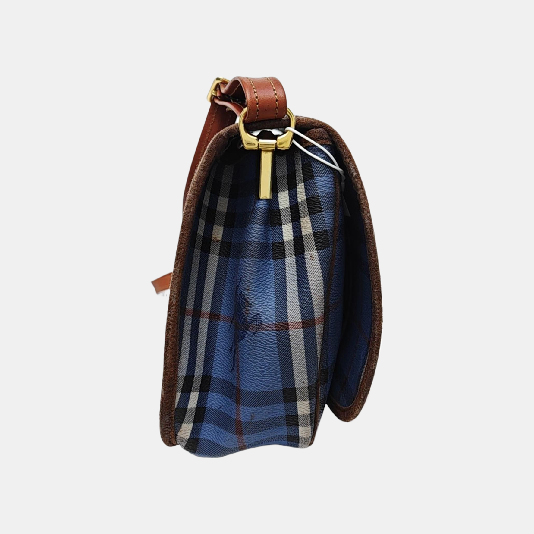 Coated Canvas Shoulder Bag Blue