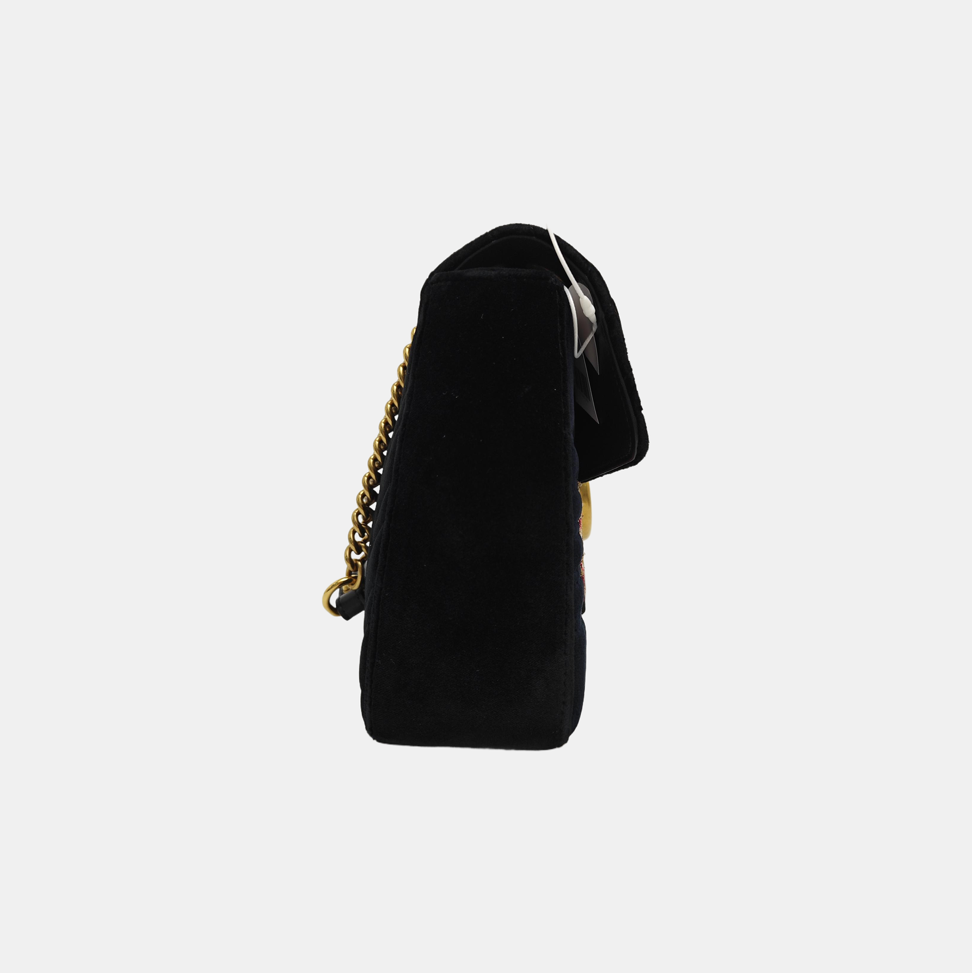 GG Marmont Large Quilted Velvet Black