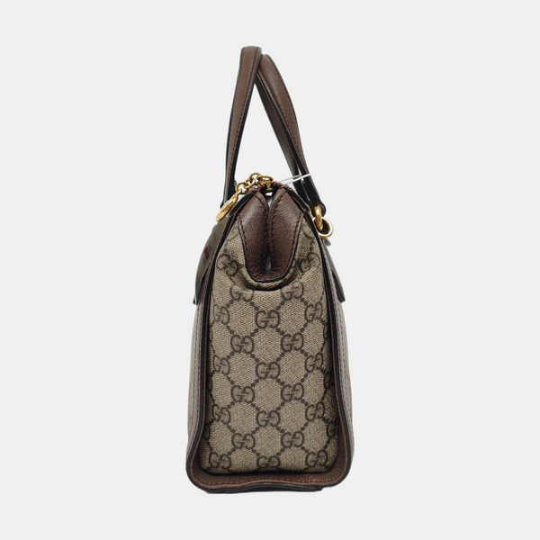 Ophidia Small Monogram Coated Canvas Beige