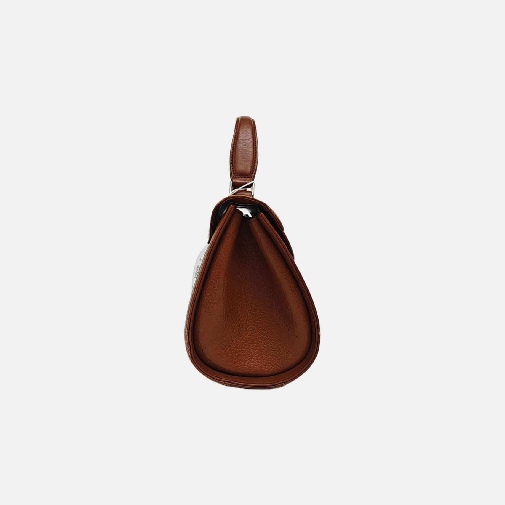 Calfskin Top Handle Bag Brown