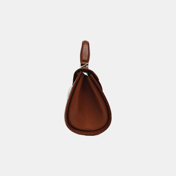 Calfskin Top Handle Bag Brown