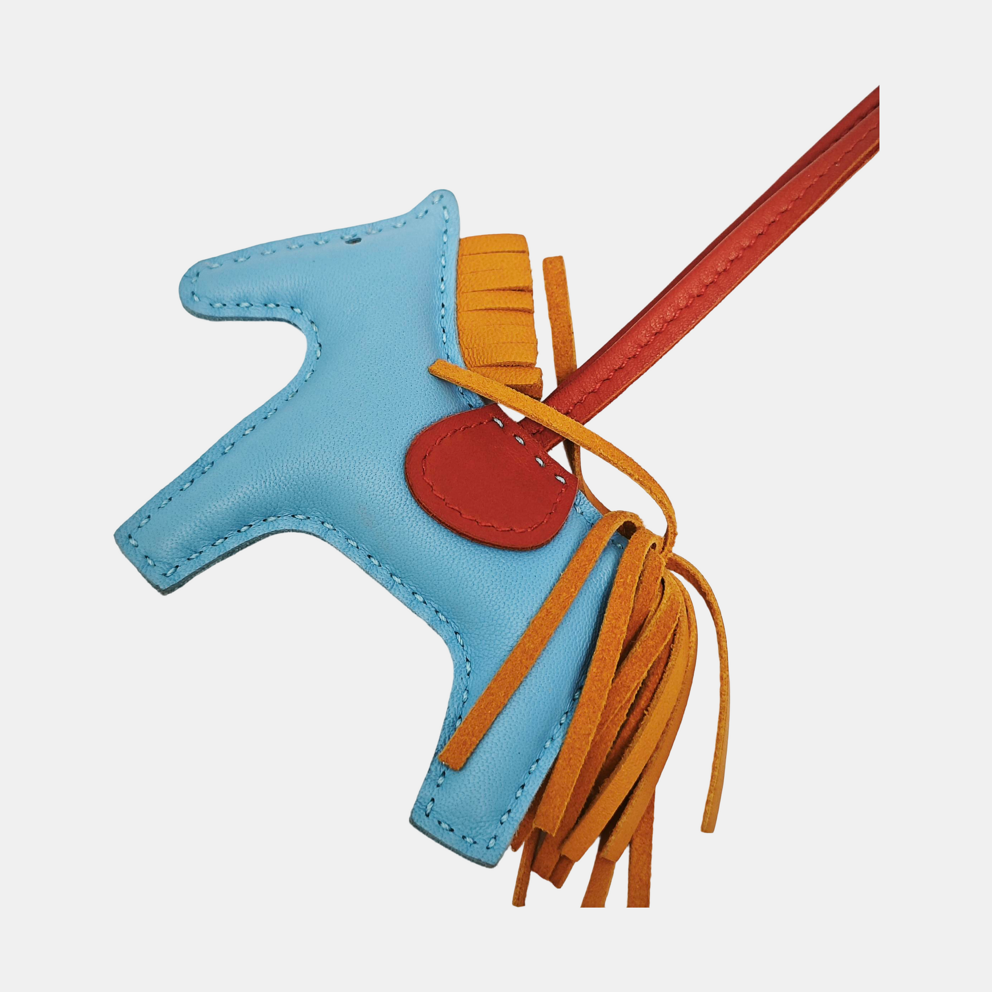 Leather Bag Charm Blue