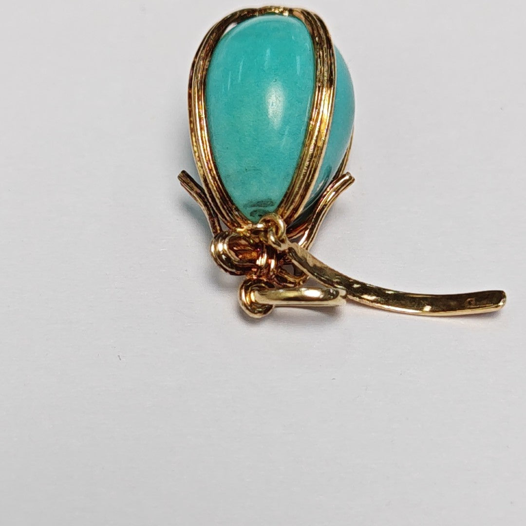 18k Gold Blue Pendant