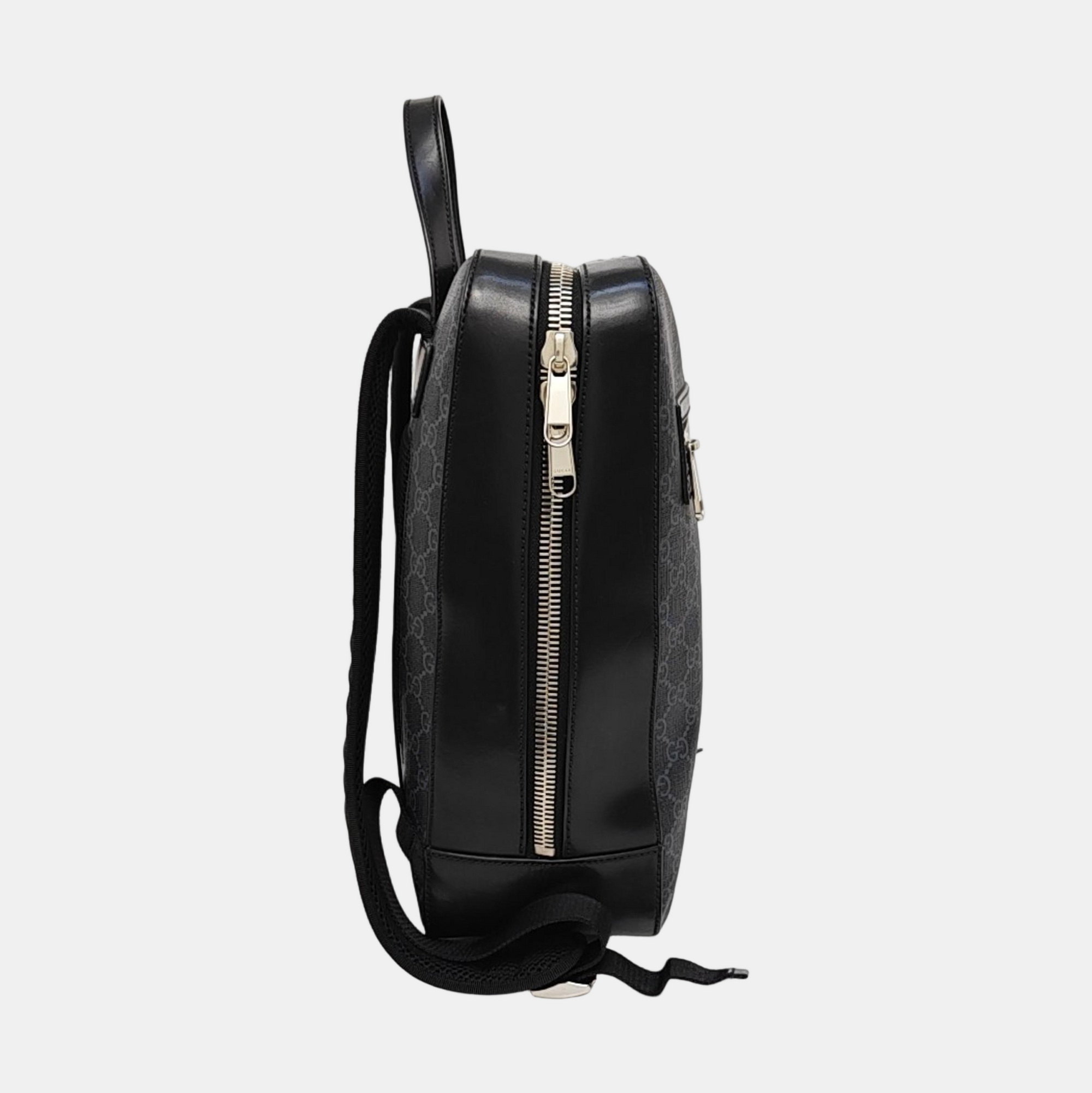 Monogram Coated Canvas Backpack Black