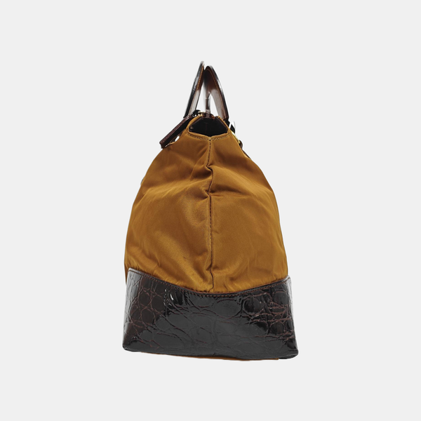 Nylon Tote Bag Brown