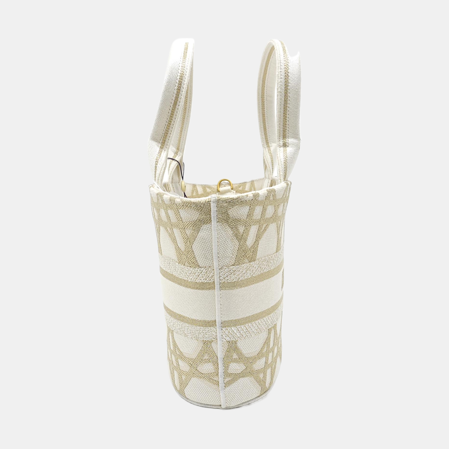 Cannage Canvas Tote Bag White