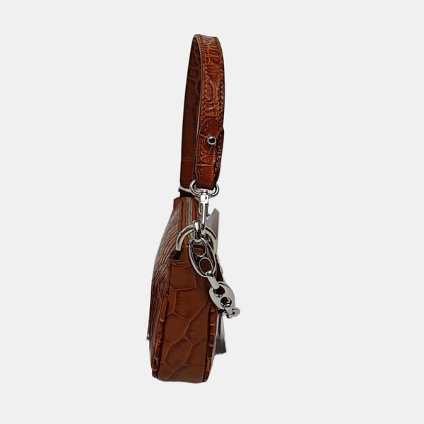 Calfskin Top Handle Bag Brown