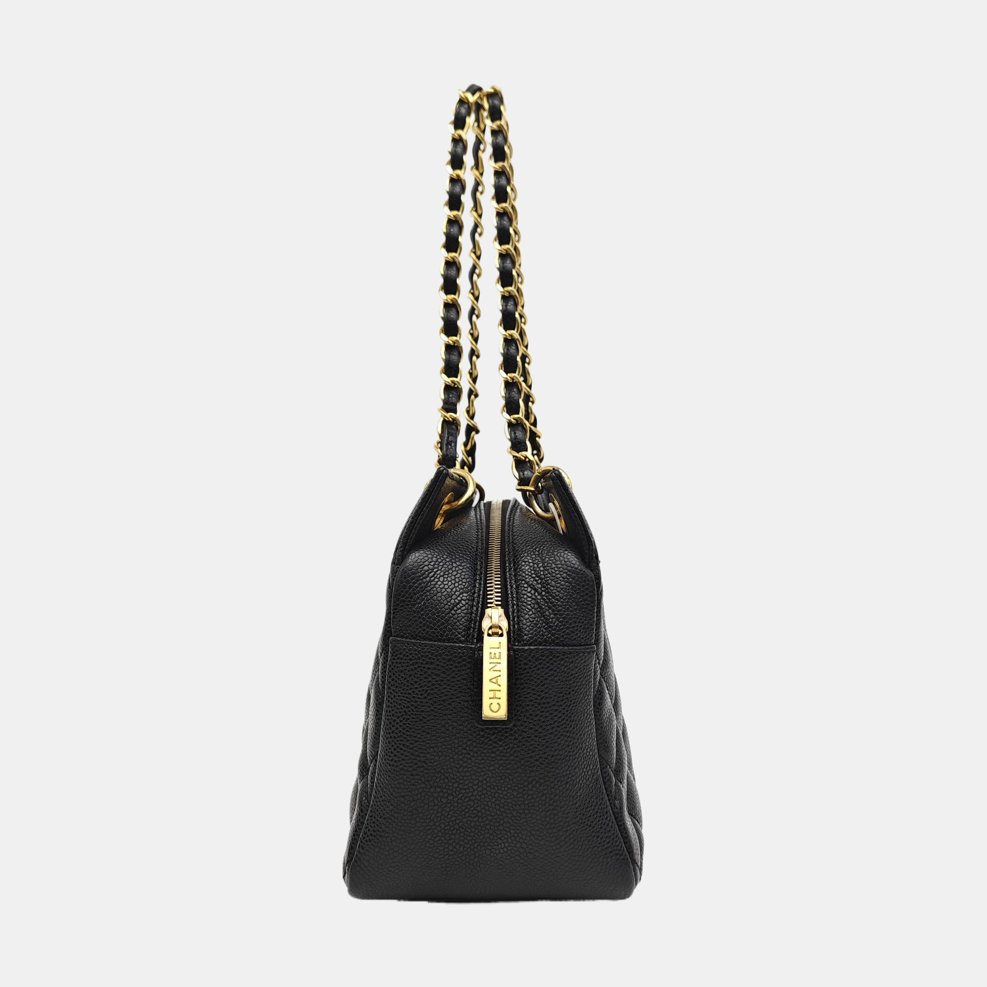CHANEL PETITE Quilted Grained Calfskin Black