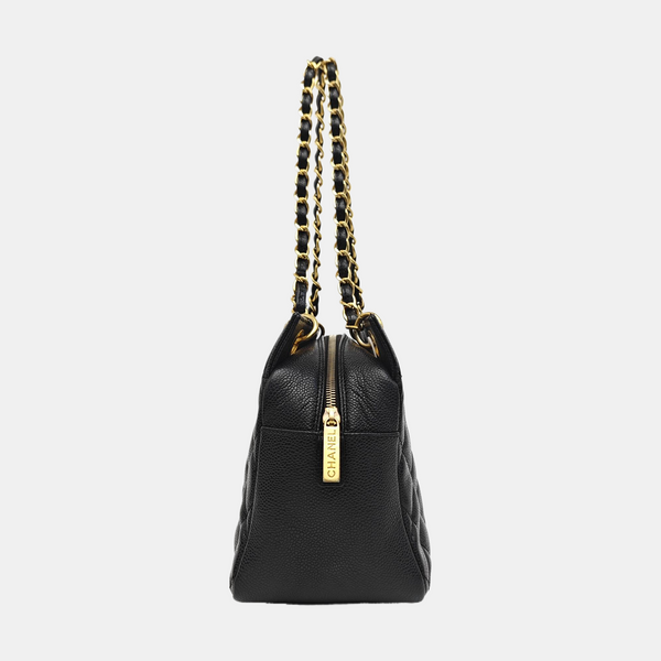 CHANEL PETITE Quilted Grained Calfskin Black