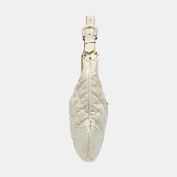 Quilted Calfskin Tote Bag White