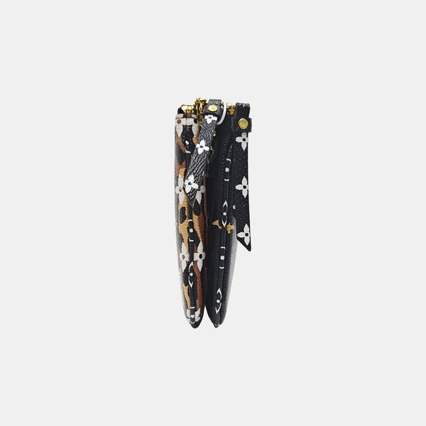 DOUBLE ZIP Monogram Coated Canvas Black