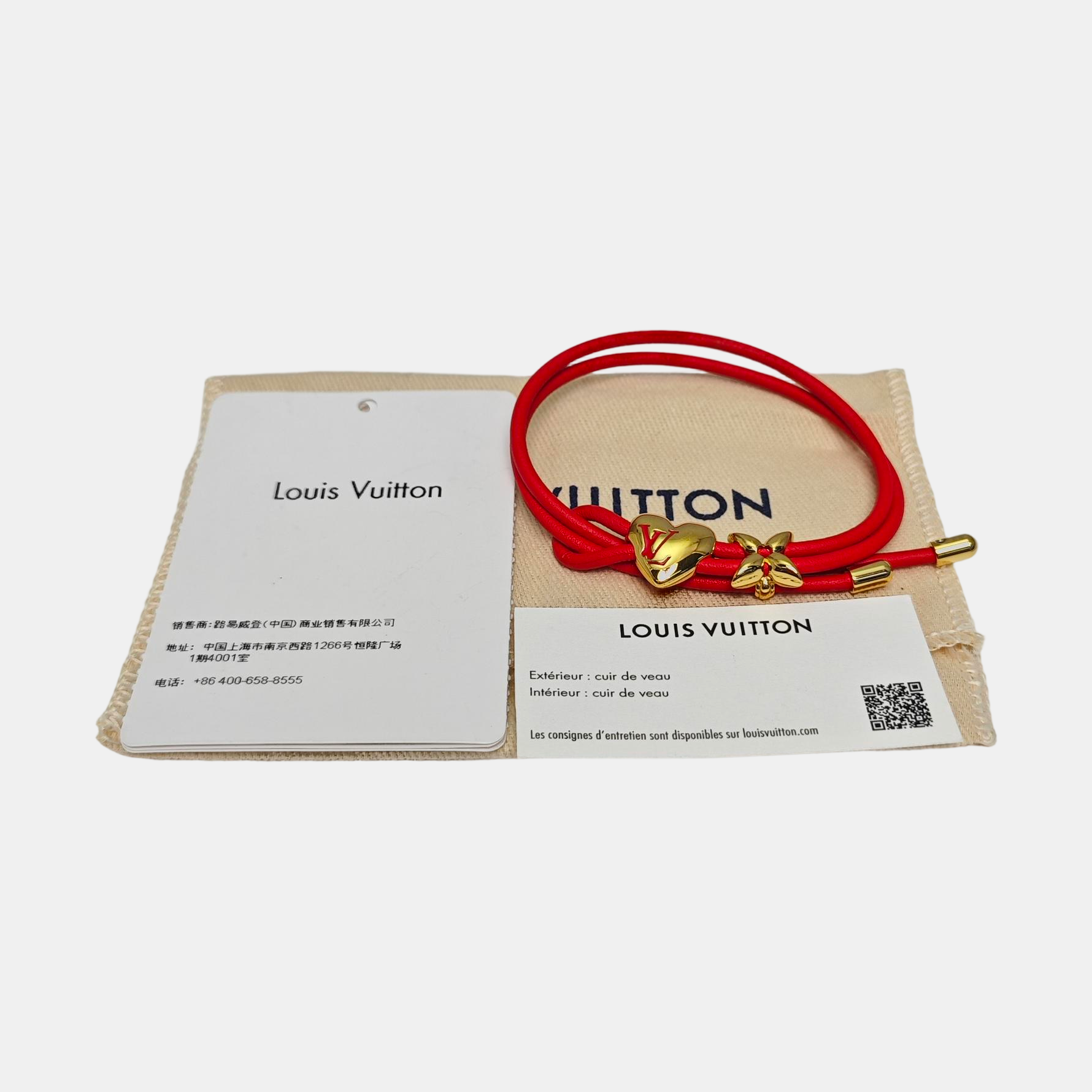 LV Bloom Synthetic Material Red Bracelet